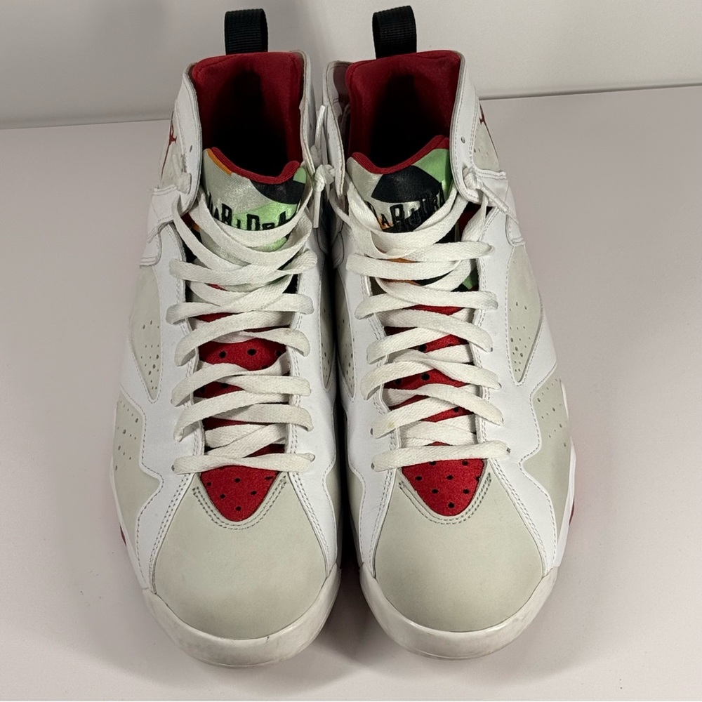 Air Jordan 7 Retro Hare White True Red Men's Size 12 - 304775-125 - Picture 3 of 13